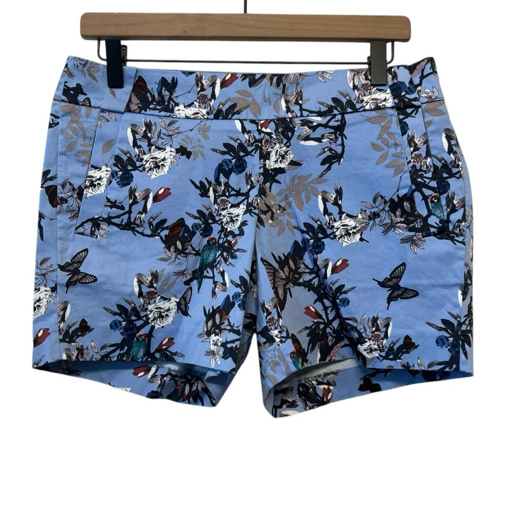 J.Crew Factory Bontanical Floral Bird Chino Shorts Size 6 - Picture 1 of 5